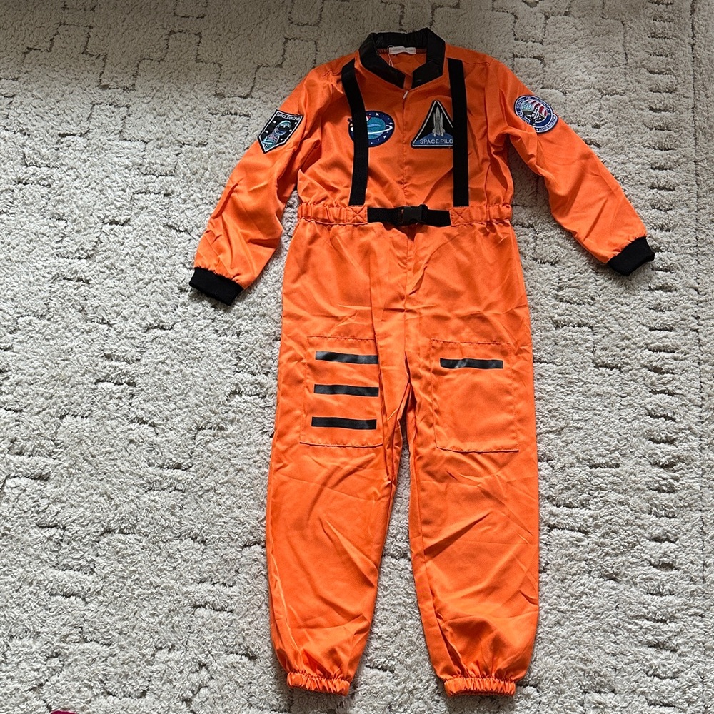 Orange Astronaut Costume Jumpsuit